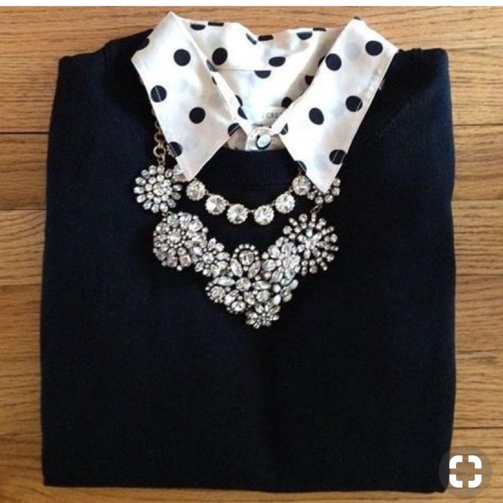 J Crew Crystal Flower Statement Necklace